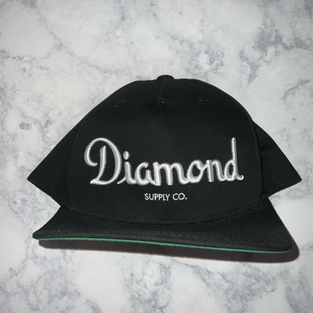 New Diamond Supply Co. Og White Logo Sport Snapback Black Hat